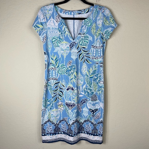 Lilly Pulitzer Sophiletta T-Shirt Dress in Blue Peri Lapis Lanterns Size Small - Picture 3 of 6